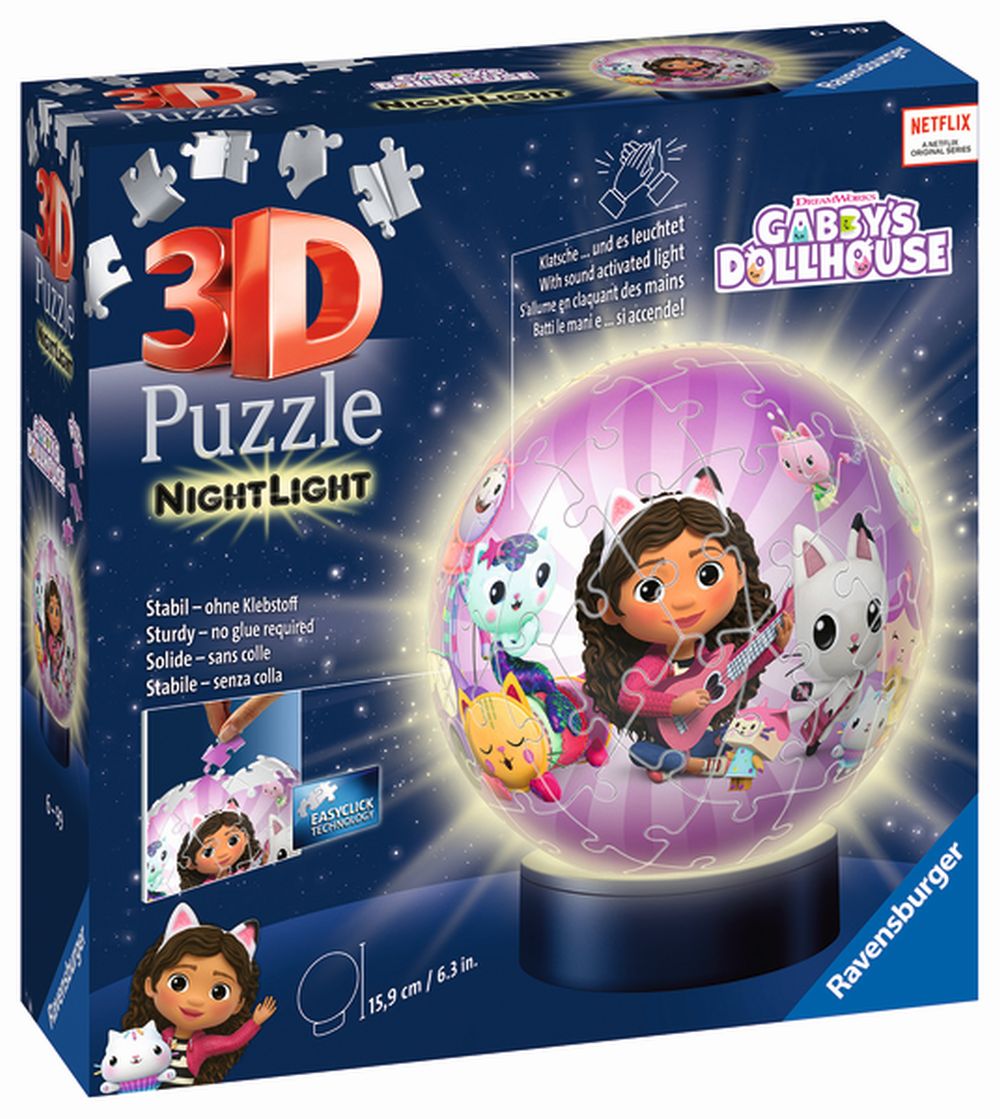 Puzzle-Ball Gabby's Dollhouse 72 dielikov (nočná edícia)