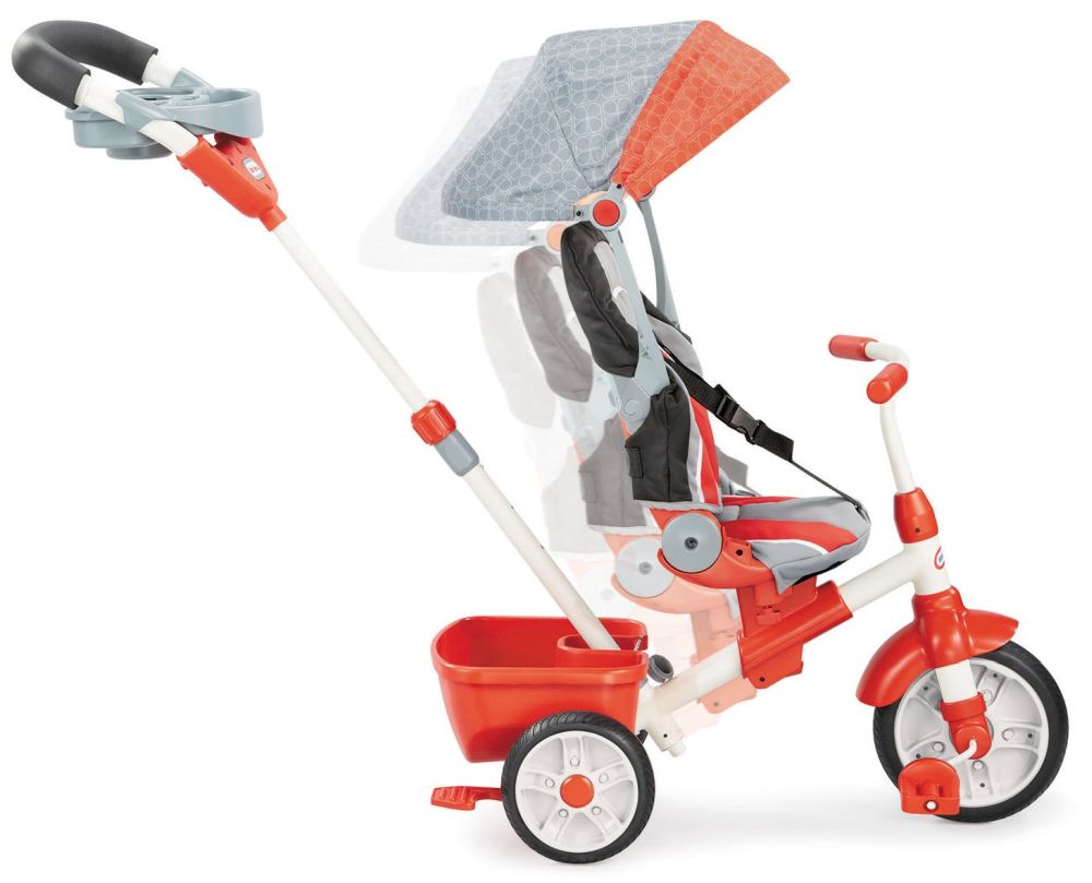 Obrázok Little Tikes Trojkolka 5 v 1 Deluxe Ride & Relax oranžová (0050743639814)