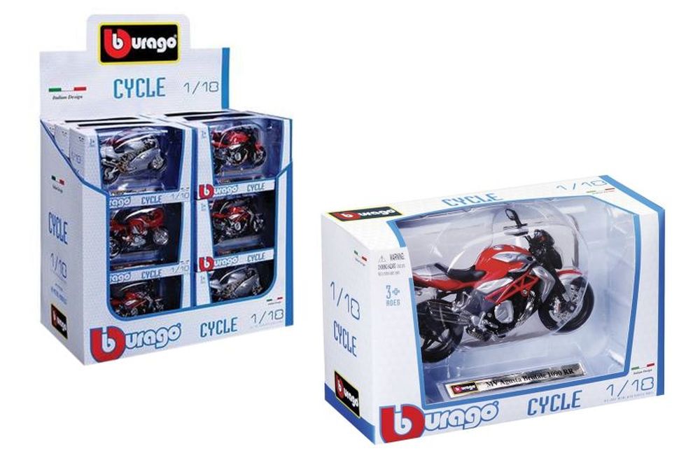 Bburago 1:18 Motorcycle (DISPLAY 18ks) ASST