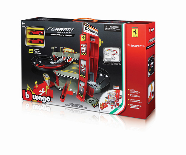 Obrázok FERRARI DOWNHILL RACE GARAGE 1:64 +2 autíčka