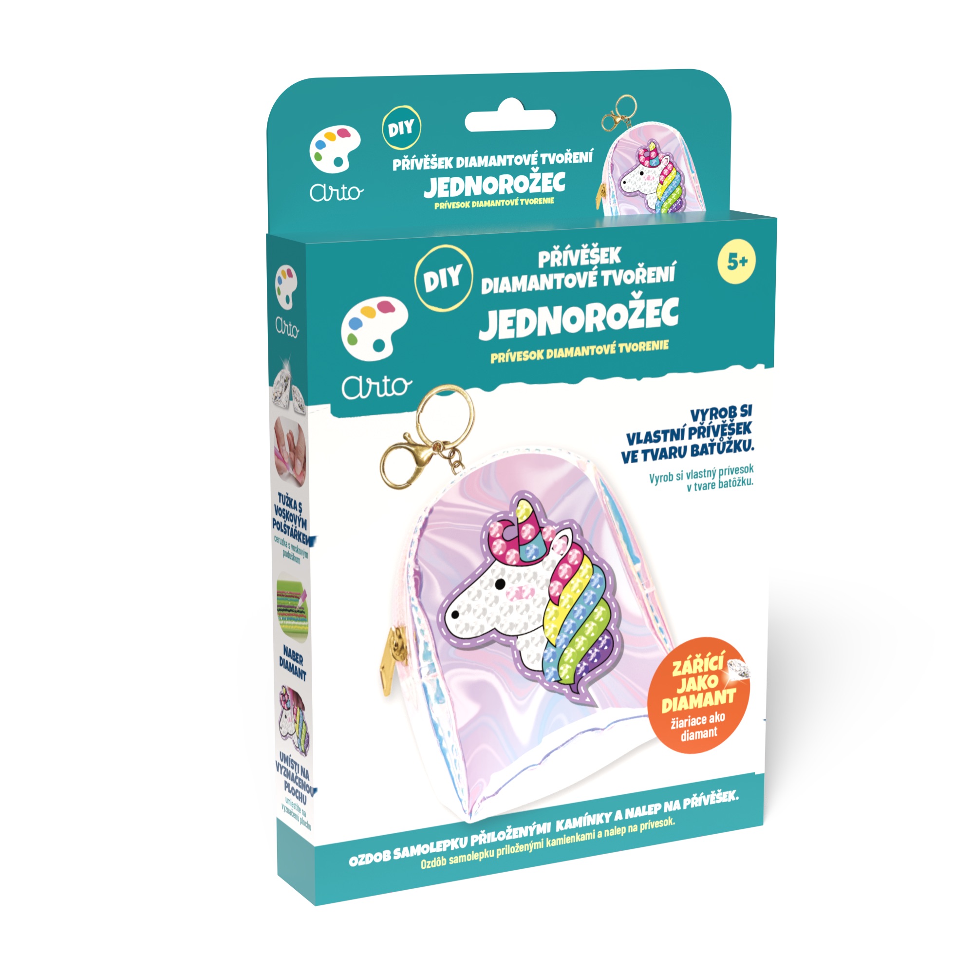 ARTO DIY Prívesok diamantové tvorenie - Jednorožec