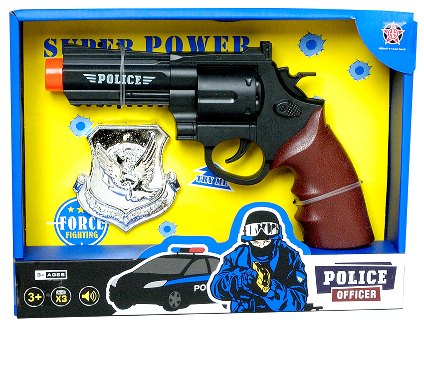 Policajná pištoľ s odznakom