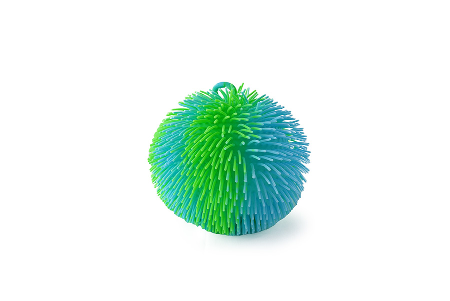 SPORTO Strapatá dúhová lopta so svetlom - zeleno modrý