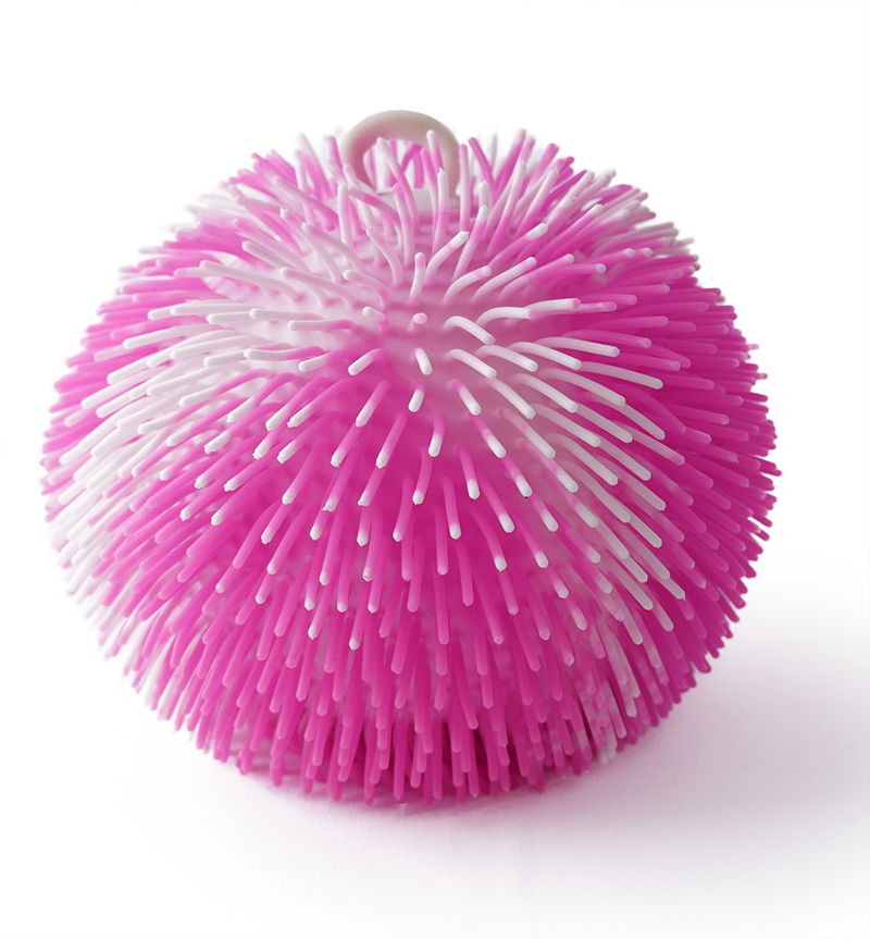 SPORTO Strapatá dúhová lopta so svetlom - ružovo biela